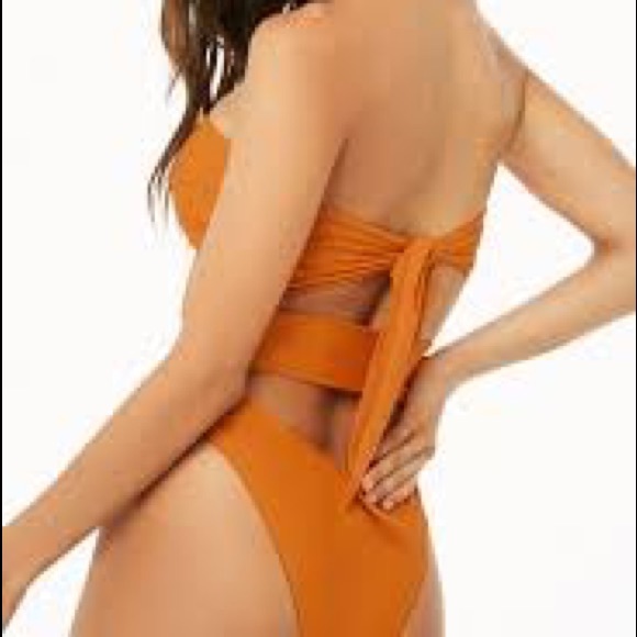 F21 orange strapless bikini - Picture 3 of 4